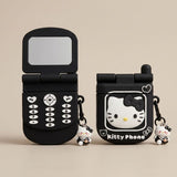 Black Hello Kitty Phone AirPods Case - Protective Cover