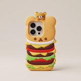 Burger Teddy iPhone Case - Cute Protective Cover