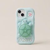 Fluorescent Turtle 3D iPhone Case - Cute Protective Cover