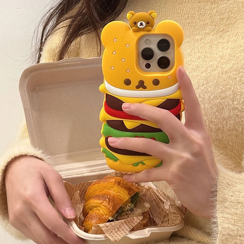 Burger Teddy iPhone Case - Cute Protective Cover