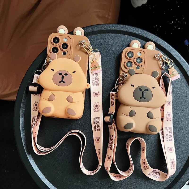 Capybara 3D Pouch iPhone Case - Cute Protective Cover