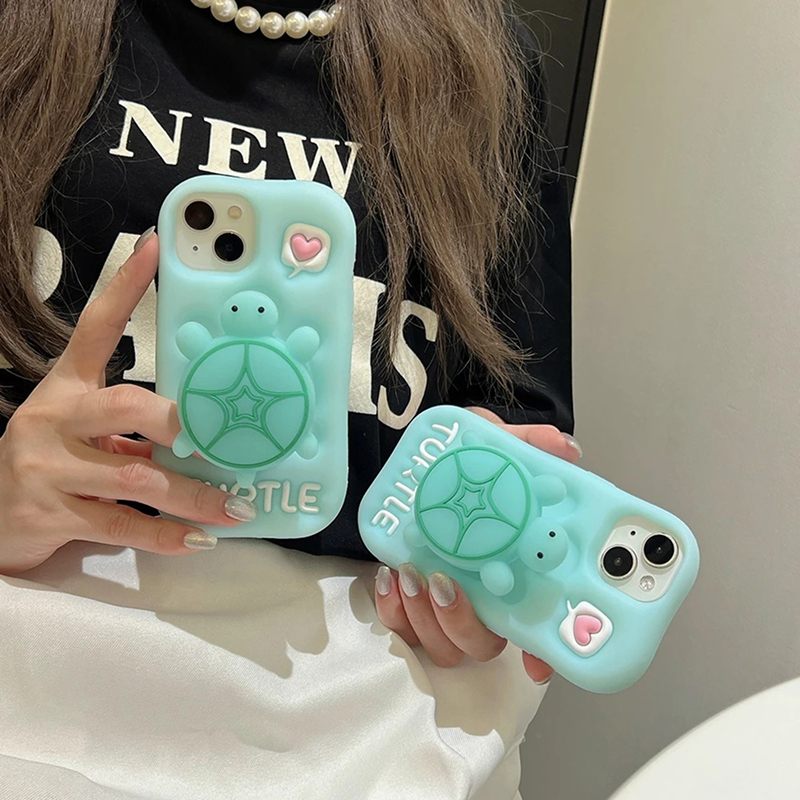 Fluorescent Turtle 3D iPhone Case - Cute Protective Cover
