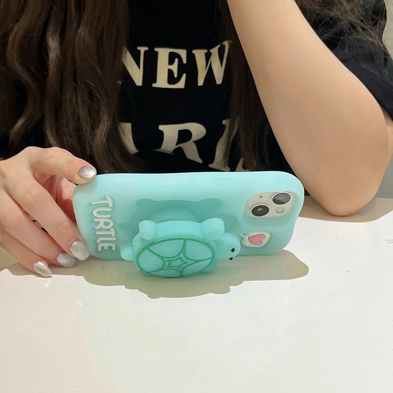 Fluorescent Turtle 3D iPhone Case - Cute Protective Cover