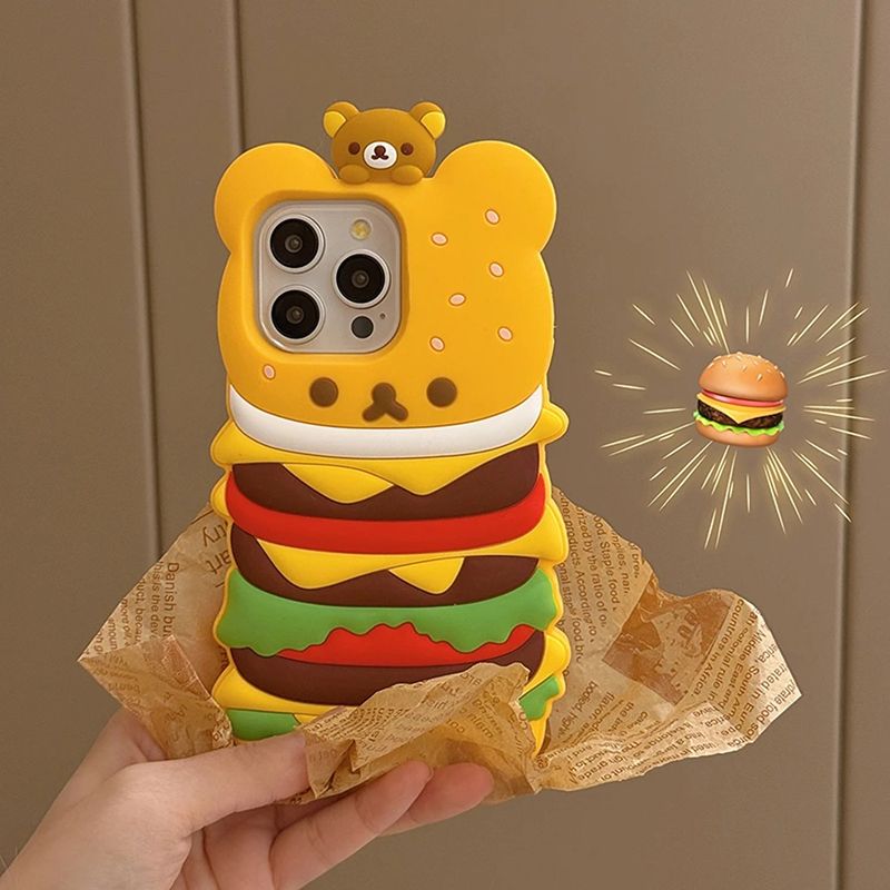 Burger Teddy iPhone Case - Cute Protective Cover