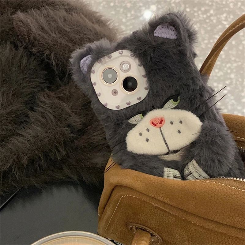 Lucif Cat Plush iPhone Case - Cute Protective Cover