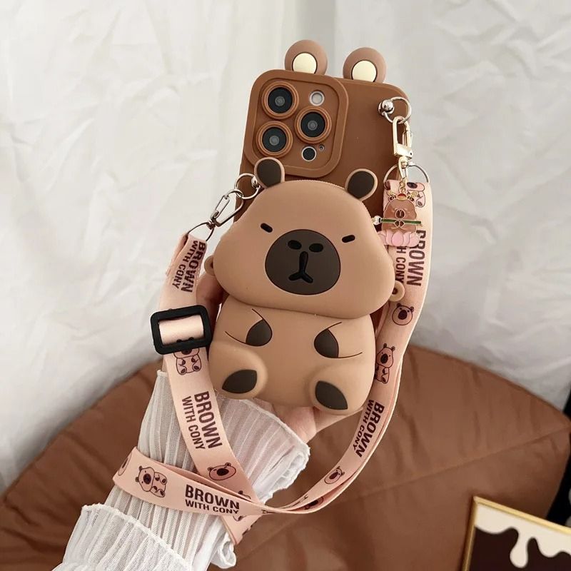 Capybara 3D Pouch iPhone Case - Cute Protective Cover