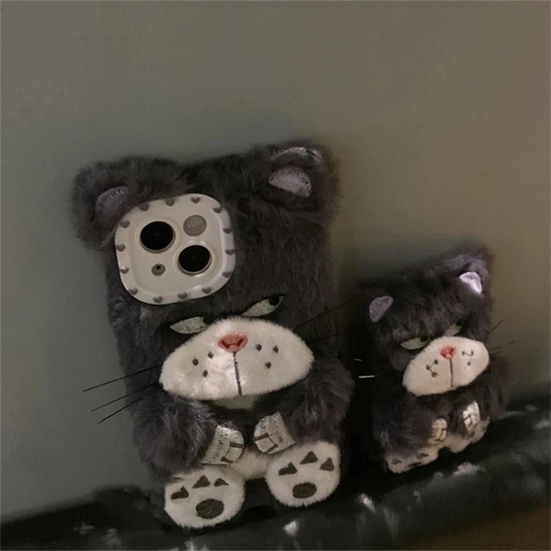 Lucif Cat Plush iPhone Case - Cute Protective Cover