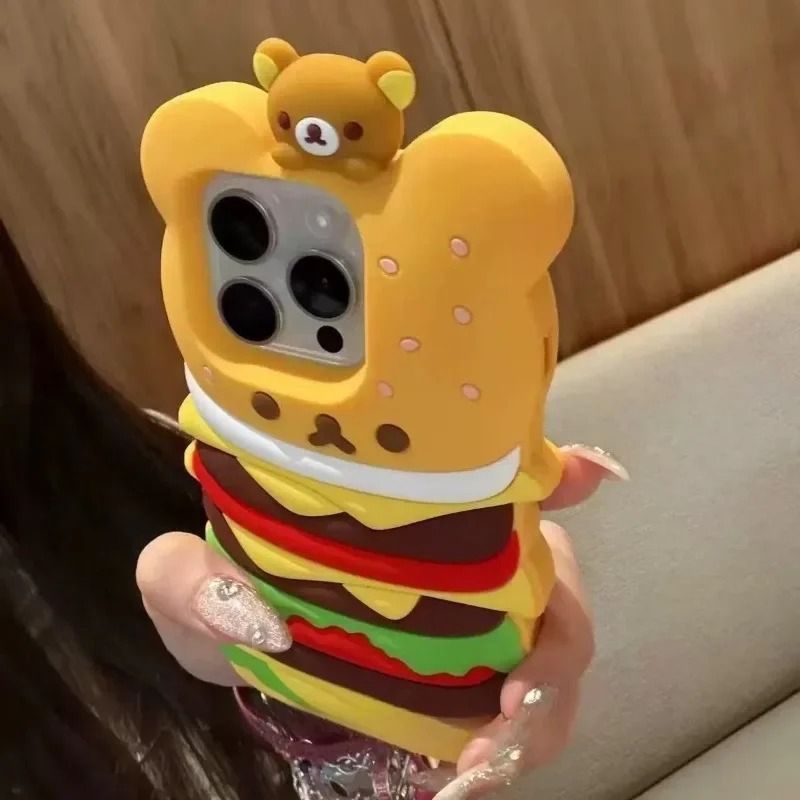Burger Teddy iPhone Case - Cute Protective Cover