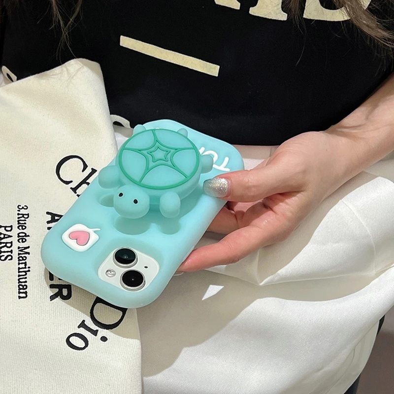 Fluorescent Turtle 3D iPhone Case - Cute Protective Cover
