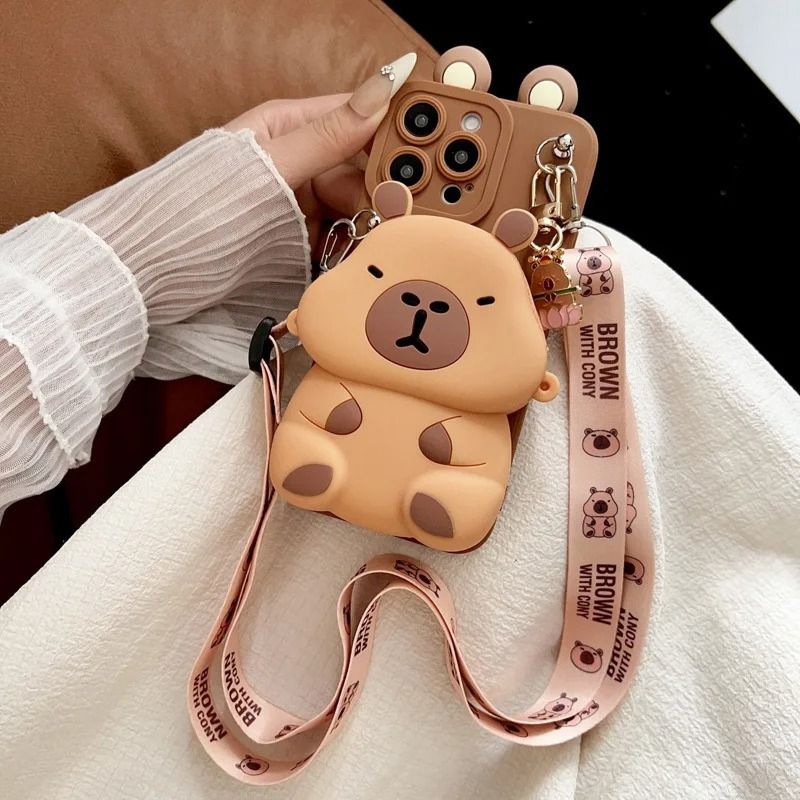 Capybara 3D Pouch iPhone Case - Cute Protective Cover