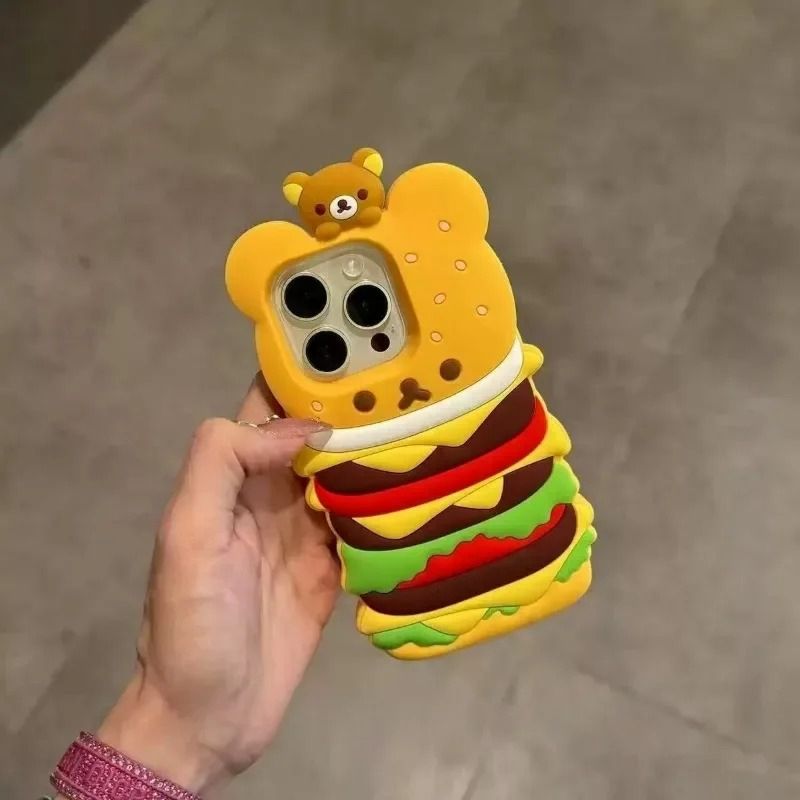Burger Teddy iPhone Case - Cute Protective Cover