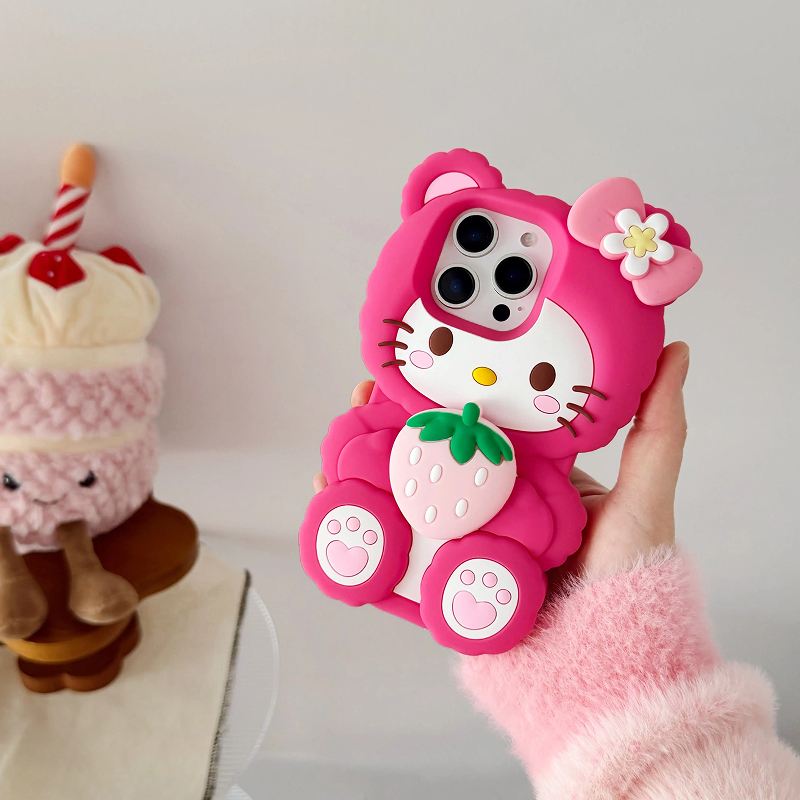 Strawberry Kitten iPhone Case - Cute Protective Cover