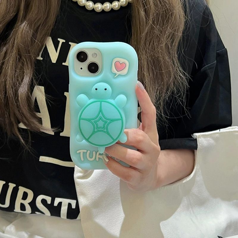Fluorescent Turtle 3D iPhone Case - Cute Protective Cover