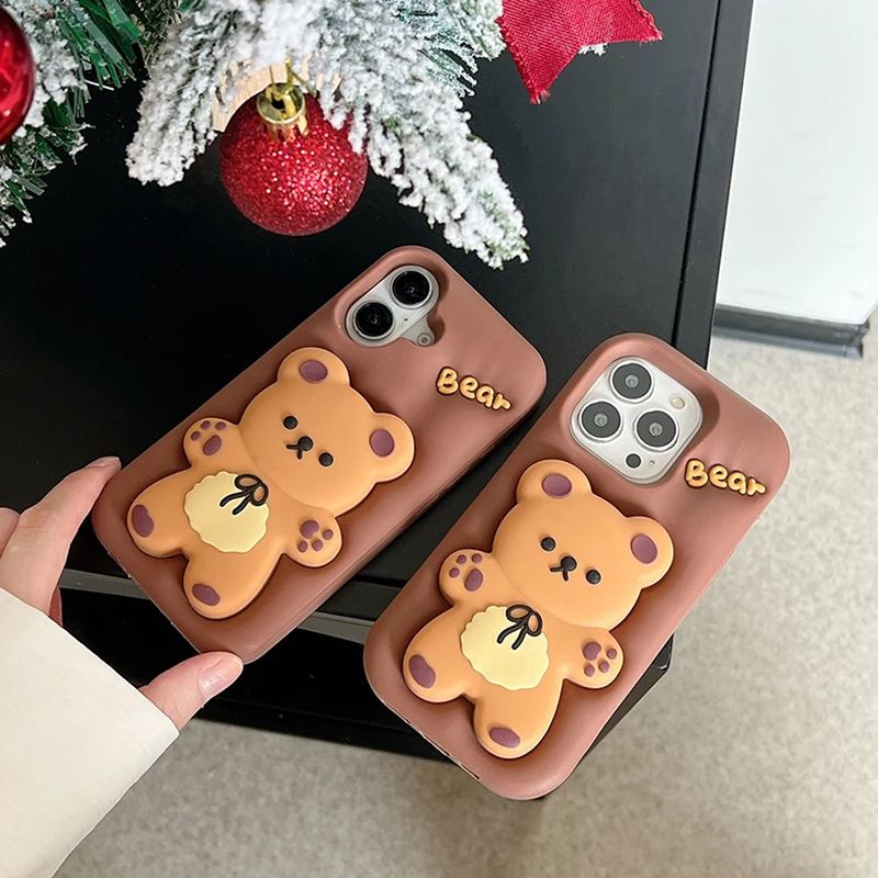 Cute Teddy 3D iPhone Case - Cute Protective Cover
