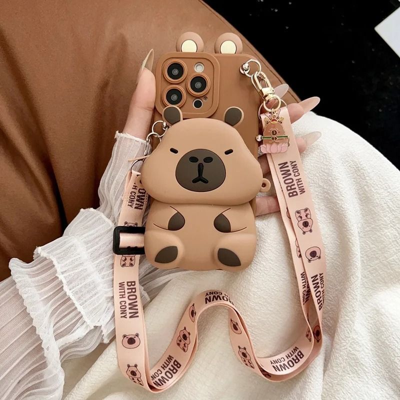 Capybara 3D Pouch iPhone Case - Cute Protective Cover