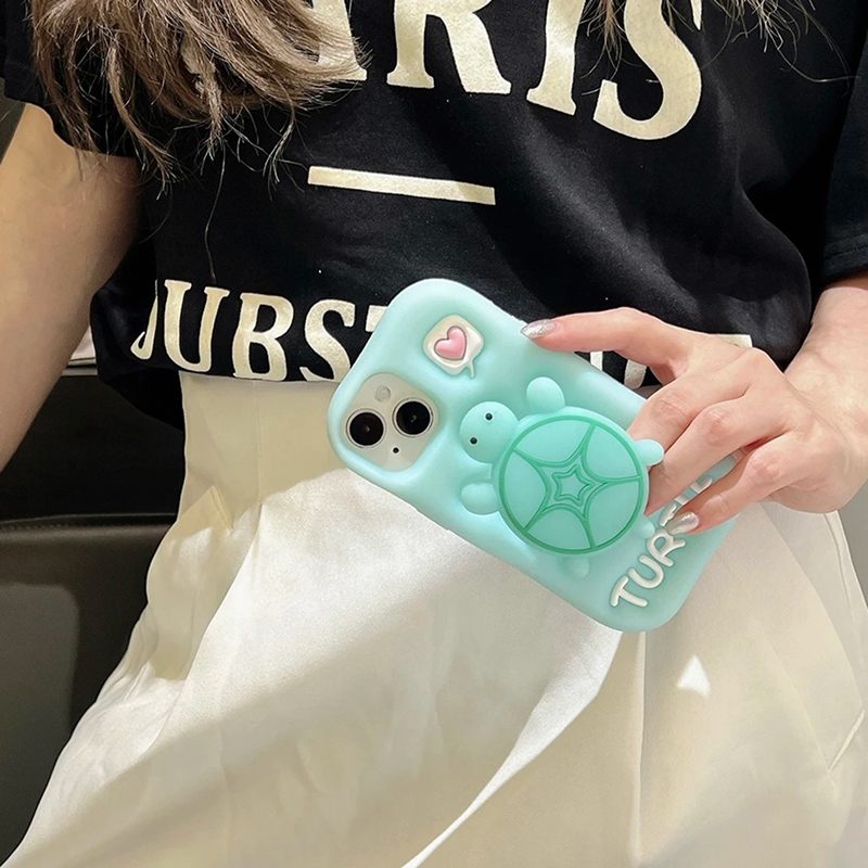 Fluorescent Turtle 3D iPhone Case - Cute Protective Cover