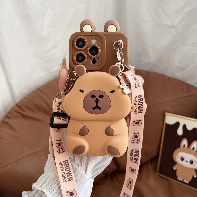 Capybara 3D Pouch iPhone Case - Cute Protective Cover