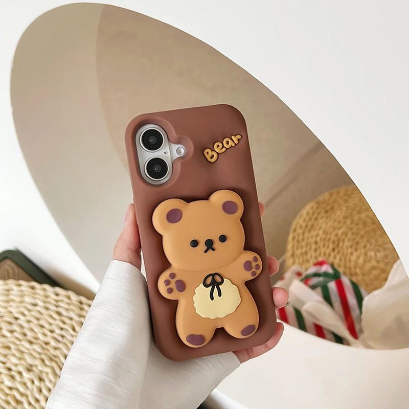 Cute Teddy 3D iPhone Case - Cute Protective Cover