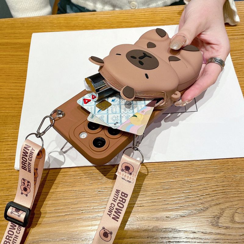 Capybara 3D Pouch iPhone Case - Cute Protective Cover