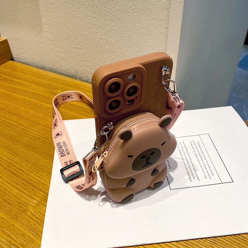 Capybara 3D Pouch iPhone Case - Cute Protective Cover