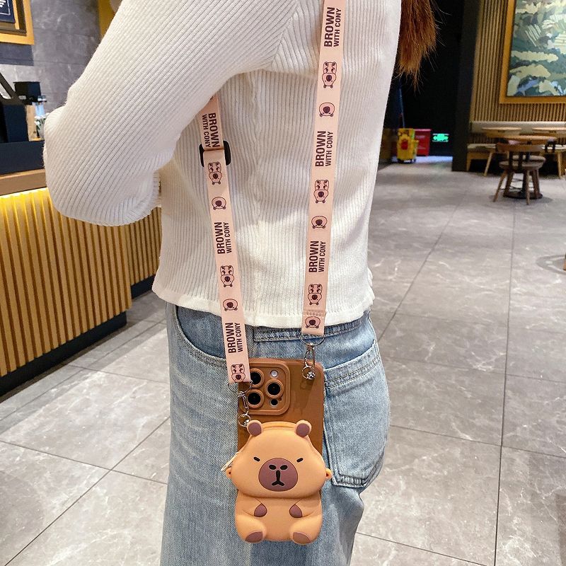 Capybara 3D Pouch iPhone Case - Cute Protective Cover