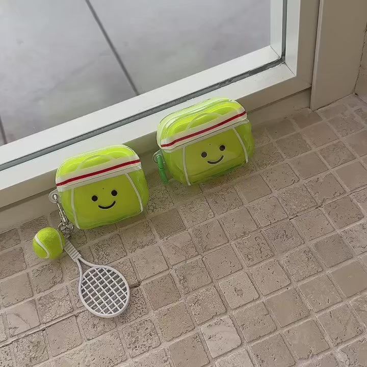 Load video: Tennis AirPods Case - Cute Protective Cover